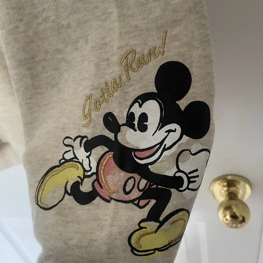 Disney Beige Mickey & Minnie Zip-Up Style Hoodie - Picture 3 of 5